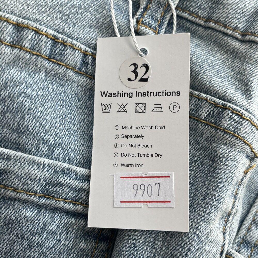Mens Ripped Distressed Denim Pants Jeans Skinny Slim Fit Stretch Trousers Sz. 32 - Picture 4 of 8